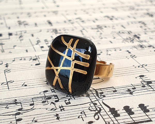 טבעת Golden Music שחורה